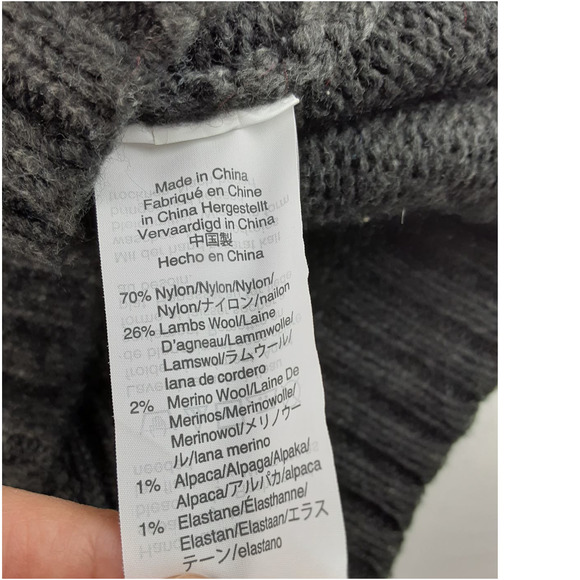 J. Crew Gray Knit Nordic Rhinestone Long Sleeve Mini Dress Wool Alpaca XXS - Picture 7 of 8